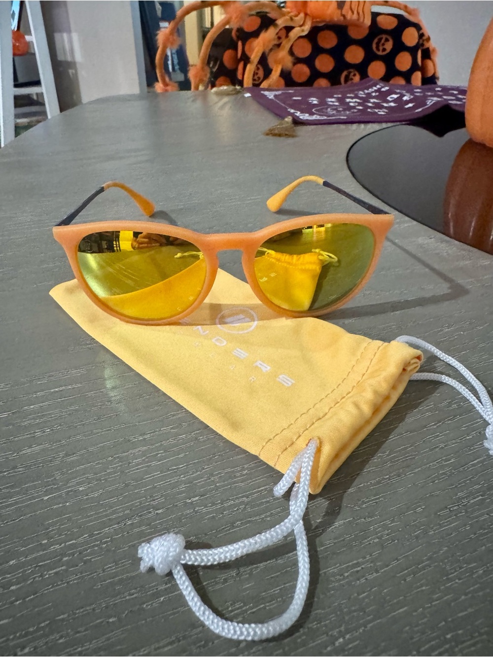 Blenders Orange Mirrored Cat-Eye Sunglasses - Yellow Lenses